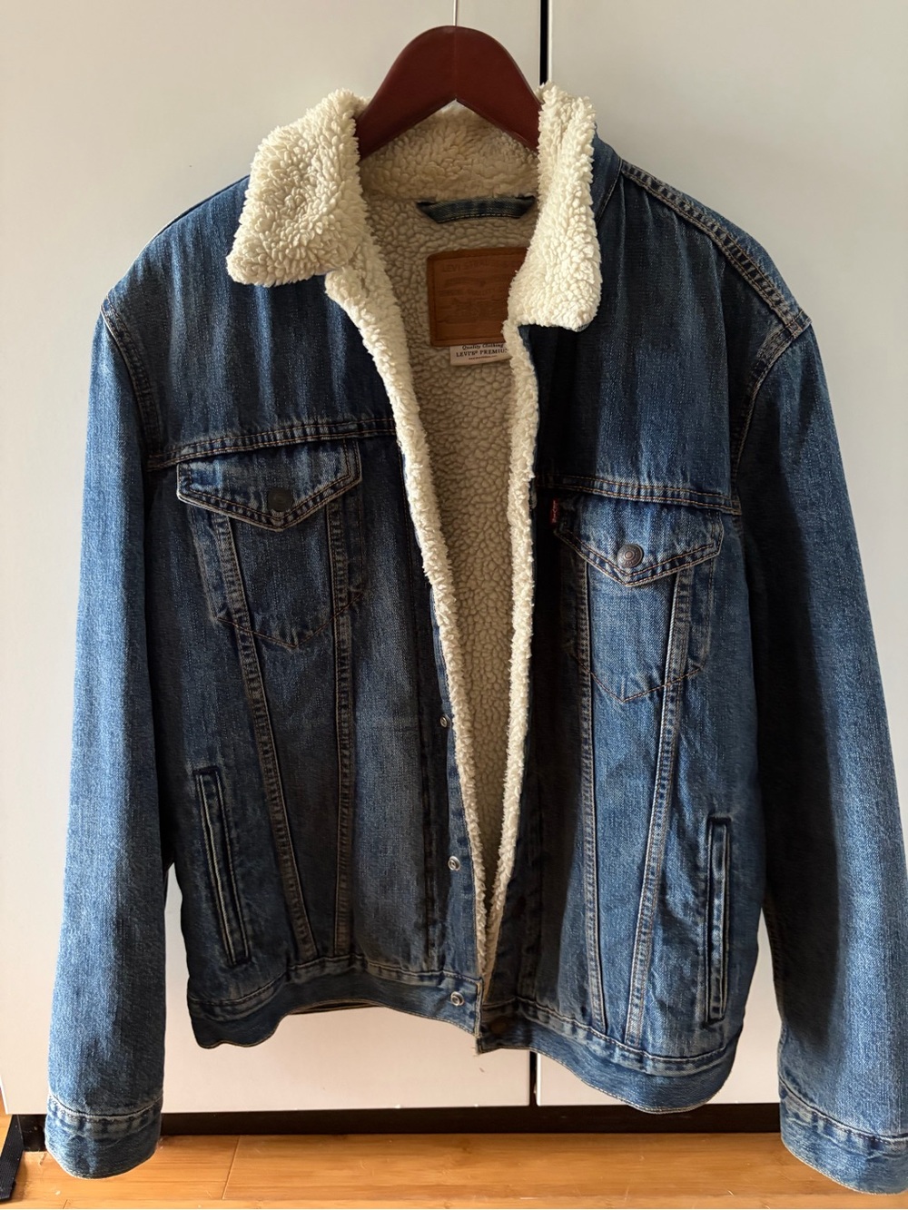 Levi's Blue Denim Sherpa-Lined Trucker Jacket